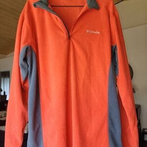 Columbia Orange and Gray Zip Up Sweater